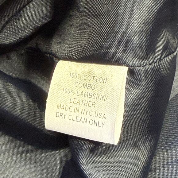 Misha Nonoo Navy Royal Lambskin Leather Trench Coat Size 0 - Picture 6 of 15